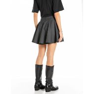 Picture of REPLAY WOMEN'S MINI TWILL SKIRT IN DARK GREY MELANGE 2