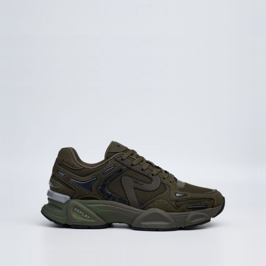 Picture of REPLAY MEN'S DESTINY M WOODS SNEAKERS IN MIL GREEN