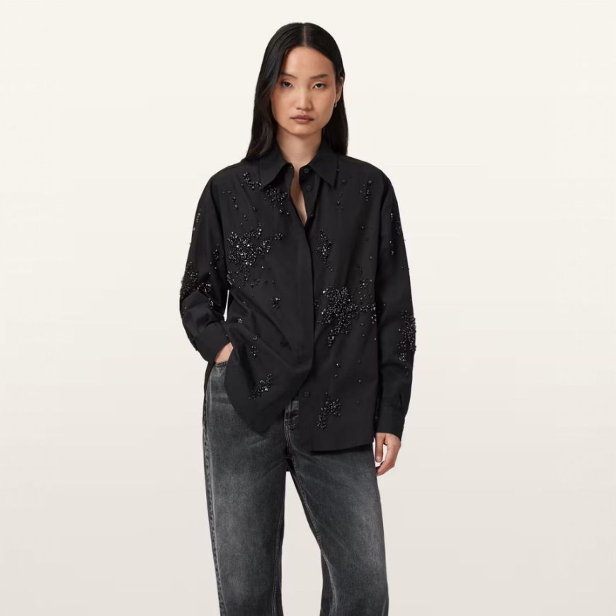 Снимка на ALLSAINTS ДАМСКА РИЗА GEMI EMBROIDERED В ЧЕРНО