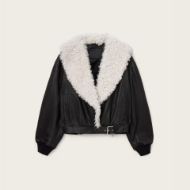 Снимка на ALLSAINTS ДАМСКО КОЖЕНО ЯКЕ LIBRA SHEARLING В ЧЕРНО/БЯЛО 6