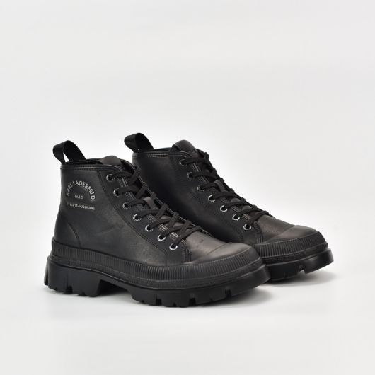 Show details for KARL LAGERFELD MEN'S TREKKA MAISON MID LACE BOOT IN BLACK 2 - FanPoint Picture of KARL LAGERFELD MEN'S TREKKA MAISON MID LACE BOOT IN BLACK 2