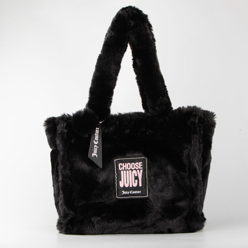 Picture of JUICY COUTURE WOMEN'S IRIS FUR LARGE SHOPPING BAG IN BLACK