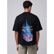 Picture of OTP MEN'S BURNING FLOWER OVERSIZED TEE IN BLACK 4