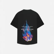 Picture of OTP MEN'S BURNING FLOWER OVERSIZED TEE IN BLACK 1