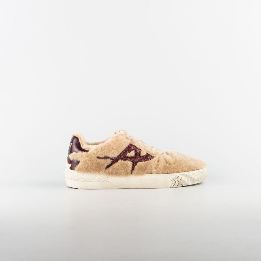 Снимка на ASH ДАМСКИ СПОРТНИ ОБУВКИ MALIBU FUR FAKE FUR CAMEL/BORDEAUX