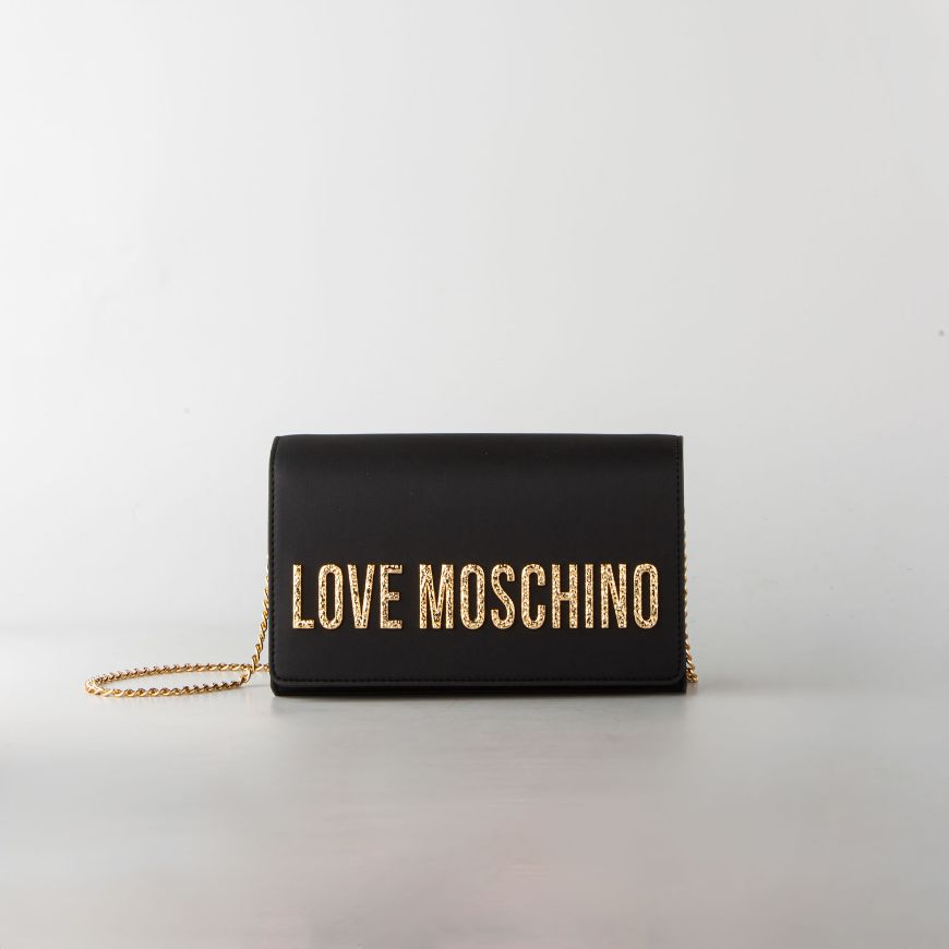 Снимка на LOVE MOSCHINO BOLD LOVE ДАМСКА ЧАНТА С РЕЛЕФНО ЛОГО В ЧЕРНО