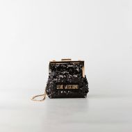 Снимка на LOVE MOSCHINO БЛЕСТЯЩА МИНИ ДАМСКА ЧАНТА С ПАЙЕТИ В ЧЕРНО 1
