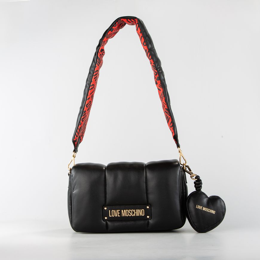 Снимка на LOVE MOSCHINO PUFFY LOGO ДАМСКА ЧАНТА ПРЕЗ РАМО В ЧЕРНО