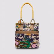 Picture of FLOWER MOUNTAIN WOMEN'S TOTE BAG TEDDY/SUEDE - MILITARY-MULTICOLOUR 5
