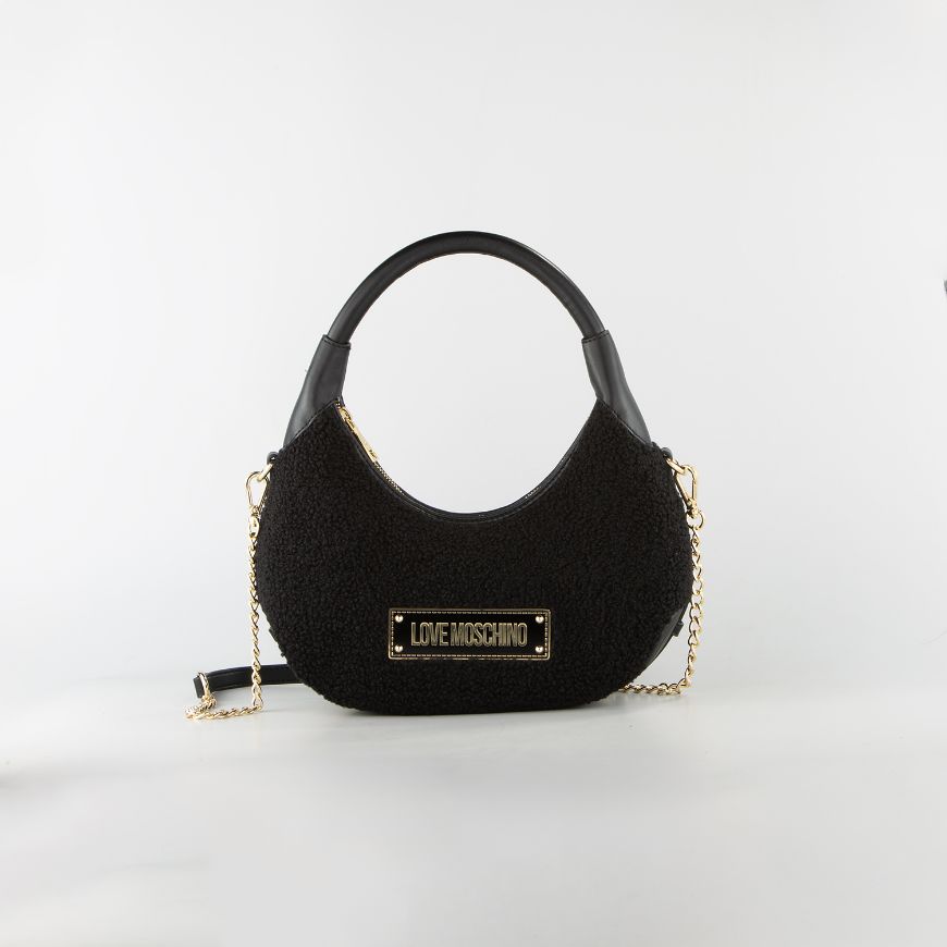 Снимка на LOVE MOSCHINO CHUNKY TAB ДАМСКА ХОБО ЧАНТА В ЧЕРНО