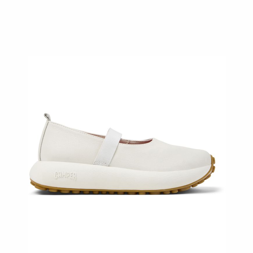 Picture of CAMPER WOMEN'S PELOTAS ATHENS LEATHER PLATFORM SHOES IN WHITE