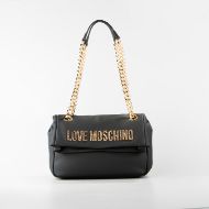 Снимка на LOVE MOSCHINO BOLD LOVE ДАМСКА ЧАНТА ПРЕЗ РАМО С РЕЛЕФНО ЛОГО В ЧЕРНО 1