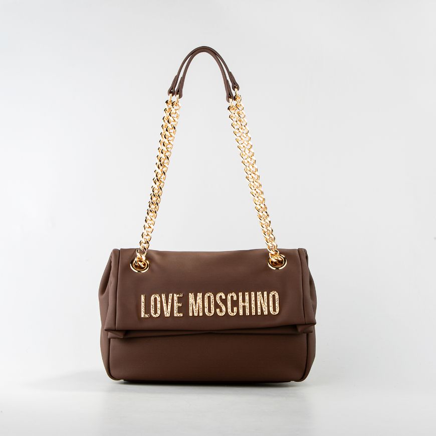 Снимка на LOVE MOSCHINO BOLD LOVE ДАМСКА ЧАНТА ПРЕЗ РАМО С РЕЛЕФНО ЛОГО В КАФЯВО