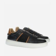 Picture of LA MARTINA MEN'S BLUBBER LEATHER SNEAKERS IN BLACK 2