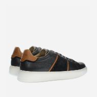 Picture of LA MARTINA MEN'S BLUBBER LEATHER SNEAKERS IN BLACK 3