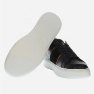 Picture of LA MARTINA MEN'S BLUBBER LEATHER SNEAKERS IN BLACK 5