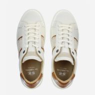 Picture of LA MARTINA MEN'S BLUBBER LEATHER SNEAKERS IN OFF WHITE 4