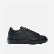 Picture of LA MARTINA MEN'S MUFLONE LEATHER SNEAKERS IN BLACK 1