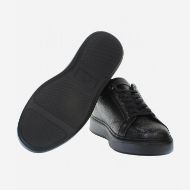 Picture of LA MARTINA MEN'S MUFLONE LEATHER SNEAKERS IN BLACK 5