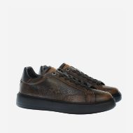 Picture of LA MARTINA MEN'S MUFLONE LEATHER SNEAKERS IN LIGHT BROWN 2