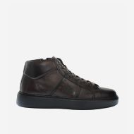 Picture of LA MARTINA MEN'S TODI HIGH LEATHER SNEAKERS IN DARK BROWN 1
