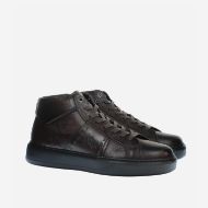 Picture of LA MARTINA MEN'S TODI HIGH LEATHER SNEAKERS IN DARK BROWN 2