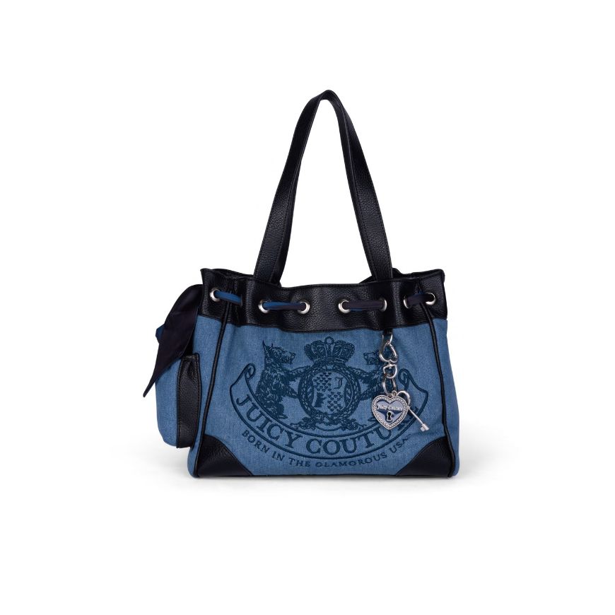 Снимка на JUICY COUTURE DAYDREAM DENIM ГОЛЯМА ДАМСКА ЧАНТА ЗА РАМО В СИНЬО