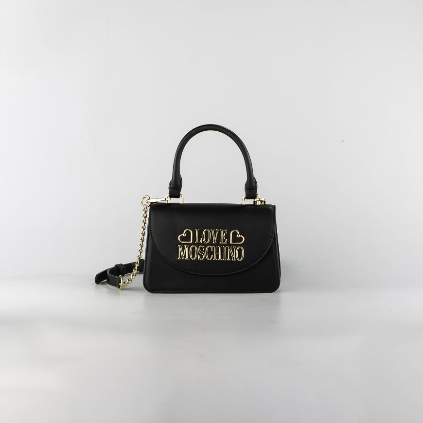 Снимка на LOVE MOSCHINO LOVELY LOVE МИНИ ДАМСКА ЧАНТА В ЧЕРНА КОЖА