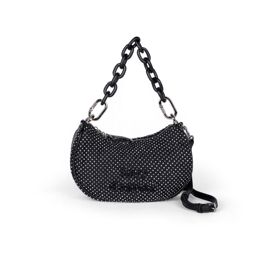 Снимка на JUICY COUTURE BLOSSOM МАЛКА ДАМСКА ХОБО ЧАНТА С КАМЪНИ В ЧЕРНО