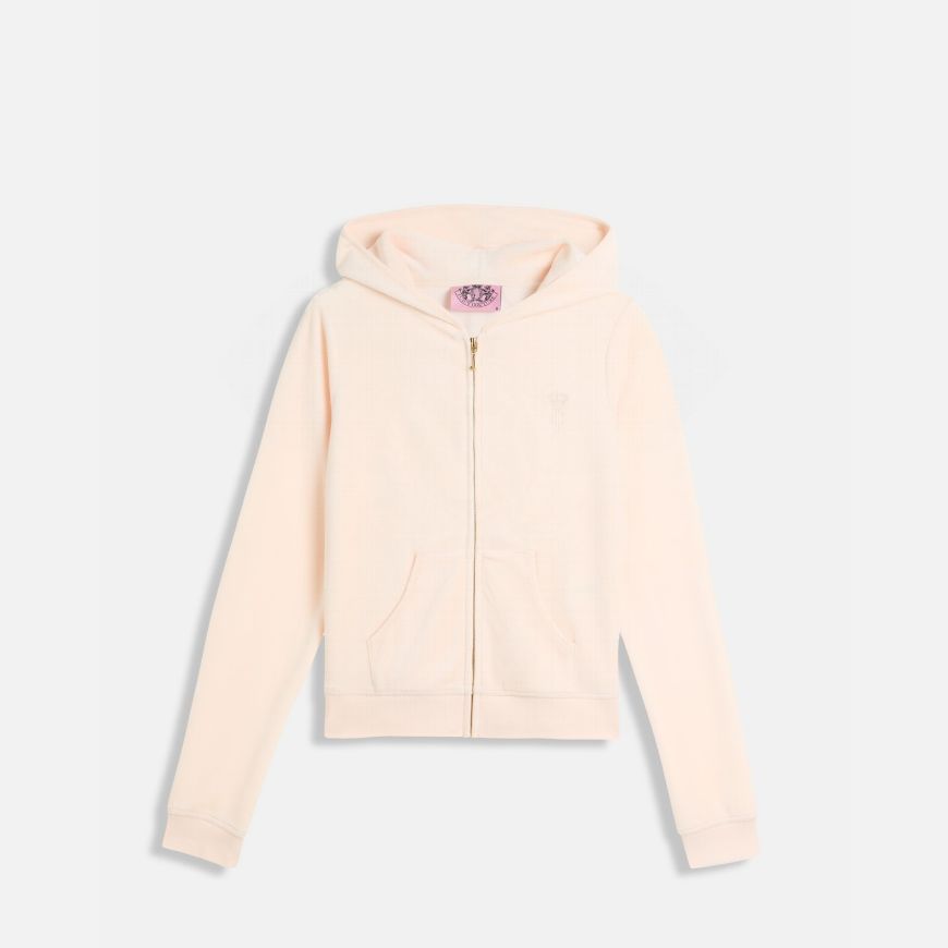 Picture of JUICY COUTURE WOMEN'S HERITAGE ROBYN VELOUR HOODIE IN PINK