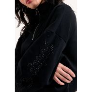 Picture of JUICY COUTURE WOMEN'S CASTELLA DIAMANTE OVERSIZED CROPPED HOODIE IN BLACK 4