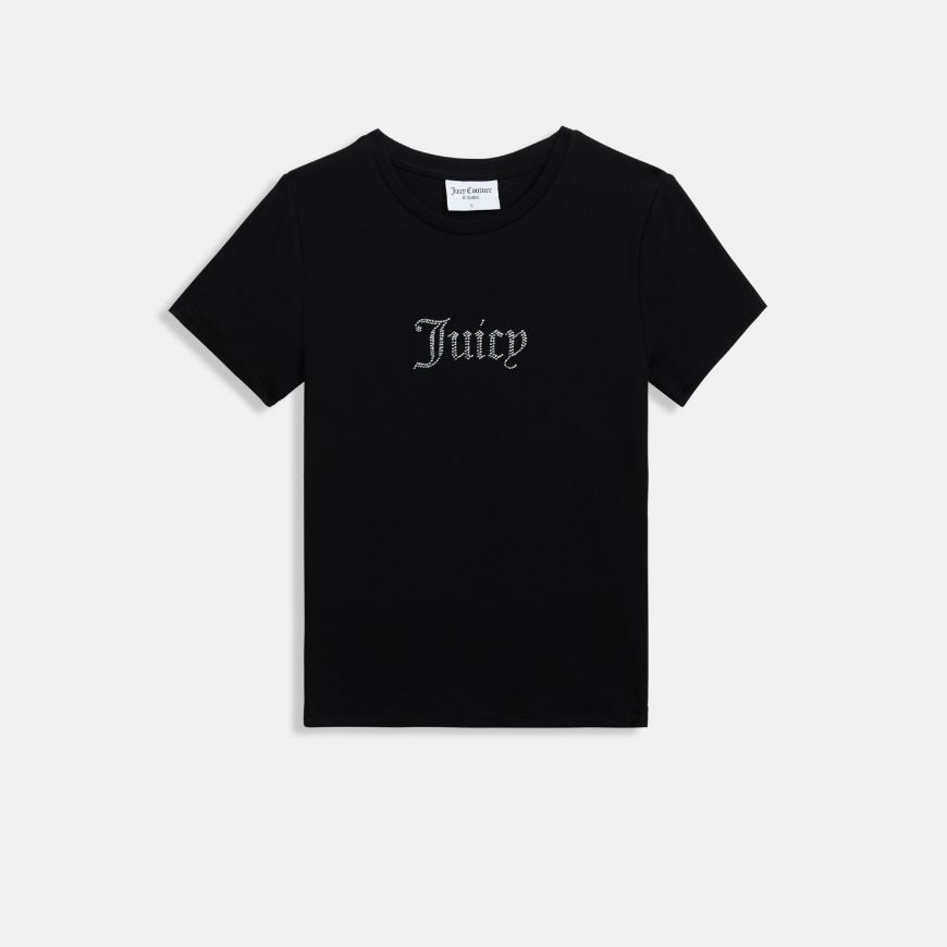 Снимка на JUICY COUTURE ESME ДАМСКА ВТАЛЕНА ТЕНИСКА С JUICY DIAMANTE ЛОГО В ЧЕРНО
