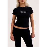 Снимка на JUICY COUTURE ESME ДАМСКА ВТАЛЕНА ТЕНИСКА С JUICY DIAMANTE ЛОГО В ЧЕРНО 5