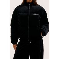 Picture of JUICY COUTURE WOMEN'S MARGO VELOUR PUFFER JACKET WITH JUICY DIAMANTE LOGO IN BLACK 8