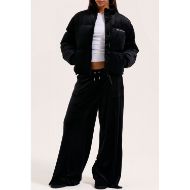Picture of JUICY COUTURE WOMEN'S MARGO VELOUR PUFFER JACKET WITH JUICY DIAMANTE LOGO IN BLACK 9