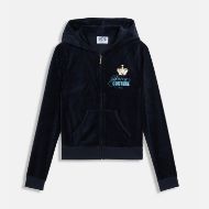 Picture of JUICY COUTURE WOMEN'S SLIM FIT HOODIE WITH HER MAJESTY GLITTER PRINT IN NIGHT SKY 1