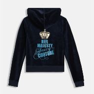Picture of JUICY COUTURE WOMEN'S SLIM FIT HOODIE WITH HER MAJESTY GLITTER PRINT IN NIGHT SKY 2