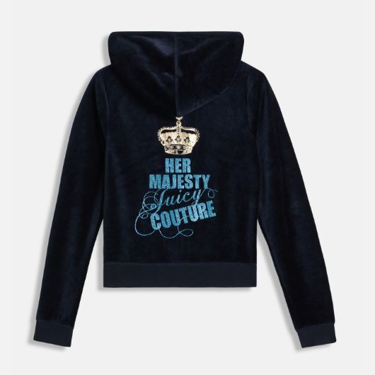 Показвай детайлите за JUICY COUTURE ДАМСКИ ВТАЛЕН СУИТШЪРТ С HER MAJESTY GLITTER ПРИНТ В ТЪМНОСИНЬО 2 - FanPoint Снимка на JUICY COUTURE ДАМСКИ ВТАЛЕН СУИТШЪРТ С HER MAJESTY GLITTER ПРИНТ В ТЪМНОСИНЬО 2