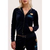 Picture of JUICY COUTURE WOMEN'S SLIM FIT HOODIE WITH HER MAJESTY GLITTER PRINT IN NIGHT SKY 7