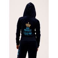 Picture of JUICY COUTURE WOMEN'S SLIM FIT HOODIE WITH HER MAJESTY GLITTER PRINT IN NIGHT SKY 9