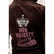 Picture of JUICY COUTURE WOMEN'S SLIM FIT HOODIE WITH HER MAJESTY GLITTER PRINT IN BROWN 3