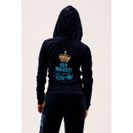 Picture of JUICY COUTURE WOMEN'S LOW RISE TRACKPANTS WITH HER MAJESTY GLITTER PRINT IN NIGHT SKY 8