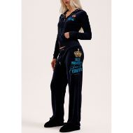 Picture of JUICY COUTURE WOMEN'S LOW RISE TRACKPANTS WITH HER MAJESTY GLITTER PRINT IN NIGHT SKY 6