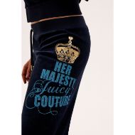 Picture of JUICY COUTURE WOMEN'S LOW RISE TRACKPANTS WITH HER MAJESTY GLITTER PRINT IN NIGHT SKY 5