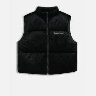 Picture of JUICY COUTURE WOMEN'S VELOUR CROP GILET WITH JUICY DIAMANTE LOGO IN BLACK 1