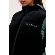 Picture of JUICY COUTURE WOMEN'S VELOUR CROP GILET WITH JUICY DIAMANTE LOGO IN BLACK 6