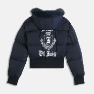 Picture of JUICY COUTURE WOMEN'S CROP PUFFER JACKET WITH HOUSE OF JUICY EMBROIDERY IN NIGHT SKY 2