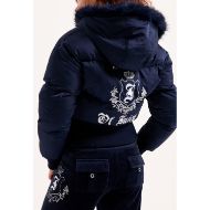 Picture of JUICY COUTURE WOMEN'S CROP PUFFER JACKET WITH HOUSE OF JUICY EMBROIDERY IN NIGHT SKY 7