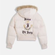 Picture of JUICY COUTURE WOMEN'S CROP PUFFER JACKET WITH HOUSE OF JUICY EMBROIDERY IN PINK 2