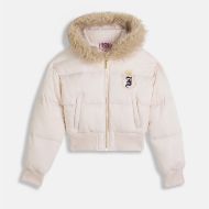 Picture of JUICY COUTURE WOMEN'S CROP PUFFER JACKET WITH HOUSE OF JUICY EMBROIDERY IN PINK 1